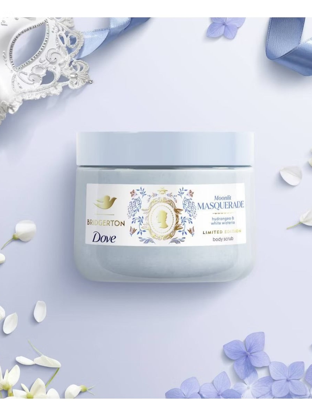 Dove Bridgerton Moonlit Masquerade Hydrating Body Scrub - Light Blue